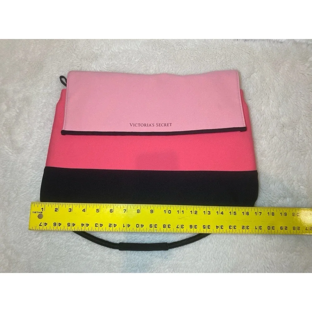 2016 Victoria's Secret Insulated Neoprene Cooler Tote Bag Black Pink Gently Used